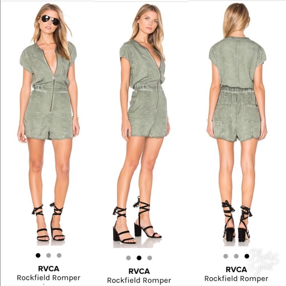 RVCA olive green romper